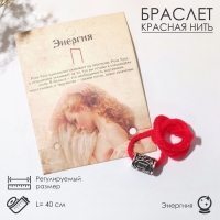Браслет-амулет на нити «Красная нить» руна энергия, цвет красный с чернёным серебром, 40 см Браслет-амулет на нити «Красная нить» руна энергия, цвет красный с чернёным серебром, 40 см