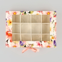 Коробка под 12 конфет с ячейками &laquo;С любовью&raquo; 18.5 х 13.5 х 3.5 см