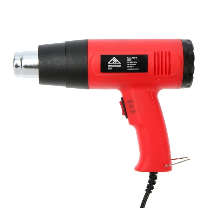 Строительный фен ЛОМ, 1800 Вт, 250-500 л/мин, 300/600 °С, насадка в комплекте Строительный фен ЛОМ, 1800 Вт, 250-500 л/мин, 300/600 °С, насадка в комплекте