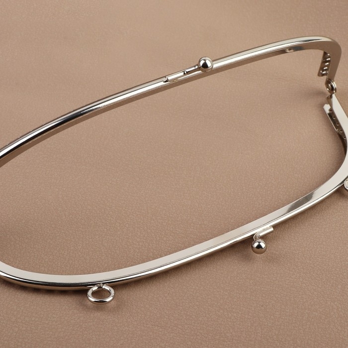 Фермуар пришивной «Полукруг», с креплениями, 20 × 7,5 см, цвет серебряный Фермуар пришивной «Полукруг», с креплениями, 20 × 7,5 см, цвет серебряный