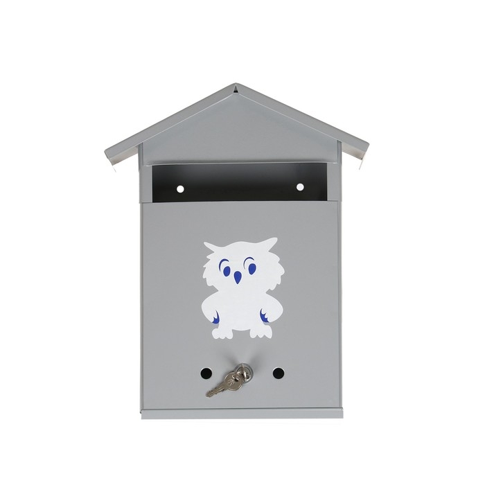 Ящик почтовый с замком, вертикальный, &laquo;Домик&raquo;, серый