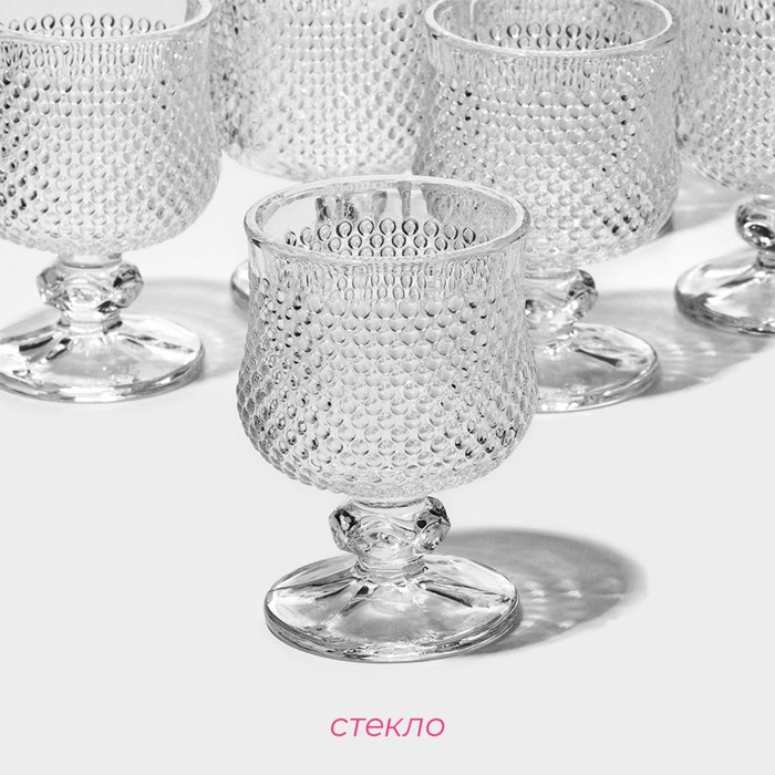 Набор рюмок стеклянных Доляна &laquo;Сияние&raquo;, 40 мл, 4,5&times;6,7 см, 6 шт