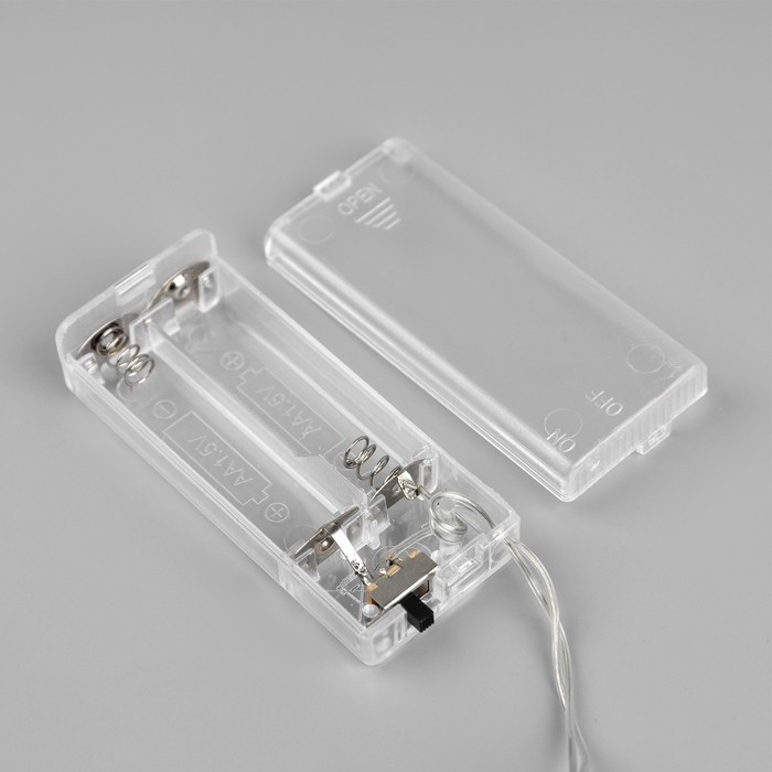 Гирлянда &laquo;Нить&raquo; 1.5 м с насадками &laquo;Дом синий&raquo;, IP20, прозрачная нить, 10 LED, батарейки AAх2 (нет в комплекте), свечение тёплое белое