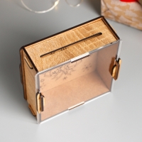 Новогодняя копилка с акрилом "Праздник" 12х12х4 см Новогодняя копилка с акрилом "Праздник" 12х12х4 см