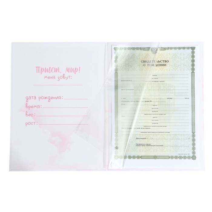 Папка для свидетельства о рождении &laquo;Ты наше счатье&raquo;, 23,5 х 31,5 см.