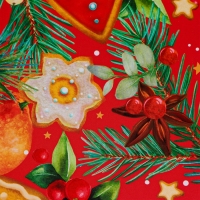 Новый год. Пакет подарочный новогодний под бутылку, упаковка "Угощения", 12 х 36 х 8,5 см.