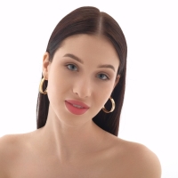 Серьги-кольца &laquo;Карма&raquo; крупная линия, цвет золото, d=4