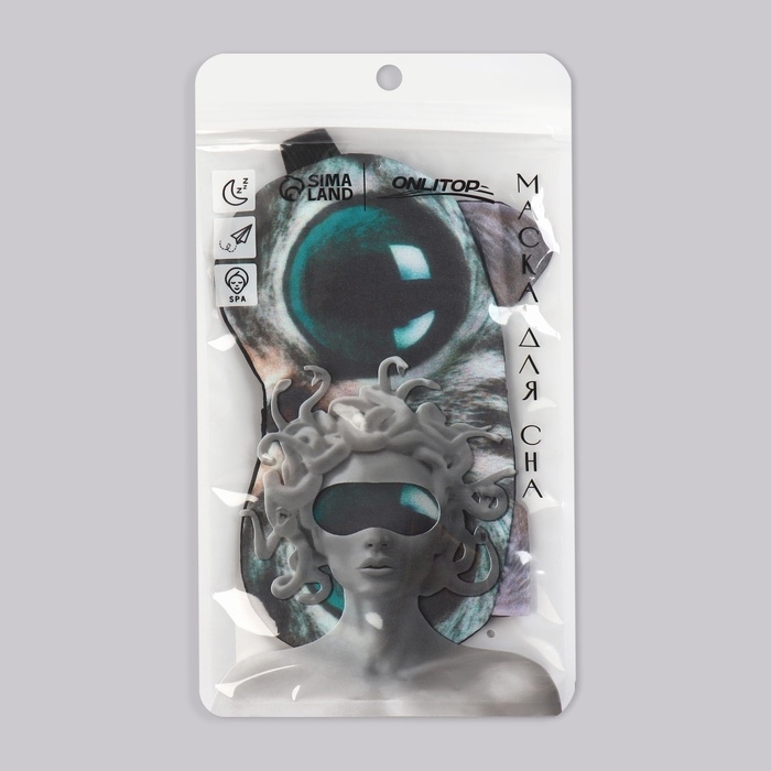 Маска для сна &laquo;Киса&raquo;, 19 &times; 11 см, резинка одинарная, разноцветная