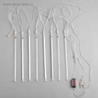 Гирлянда &laquo;Сосульки&raquo; 2.5 &times; 0.3 м, IP65, прозрачная нить, 192 LED, свечение синее с эффектом стекания, 12 В