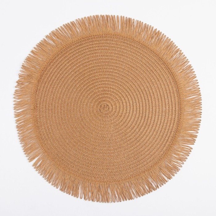 Набор салфеток 2 шт.Доляна "Бохо",цв.бежевый, d 38 см