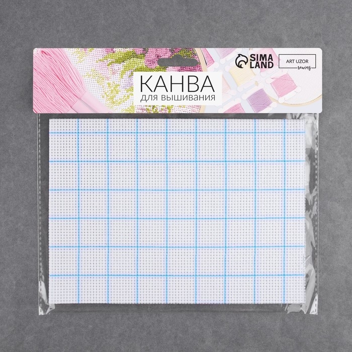Канва для вышивания, в клетку, №11, 30 &times; 20 см, цвет белый