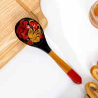 Ложка &laquo;Ягодка&raquo;, салатная, 6&times;21, хохлома