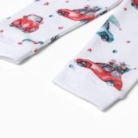 Пижама детская MINAKU "New Year's cars", цвет белый, рост 80-86 см