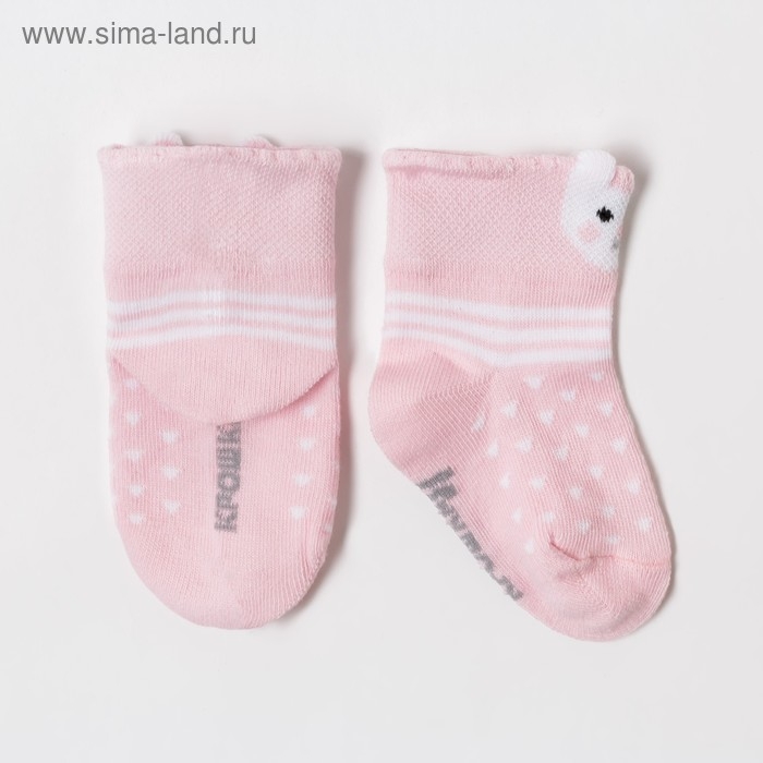 Носки детские Крошка Я &laquo;Зайчишка&raquo;, цвет розовый, 12-14 см