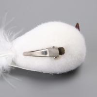 Пушистики на прищепке набор 2 шт "Голубки с блестками и длинным хвостом" белые 5х6х15 см