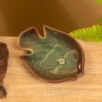 Подставка под благовония &laquo;Экзотическая рыбка&raquo;, 10&times;14&times;2 см, керамика, зелёная