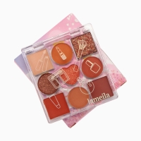 Тени для век 9 цветов, матовые и с шиммером, водостойкие