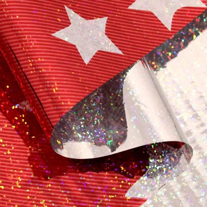 Пленка голография "Звёзды", красный, 70 х 100 см