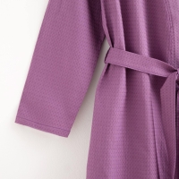 Халат вафельный женский удлинённый Экономь и Я размер 54-56, цвет лаванда, 100% хлопок, 200г/м2