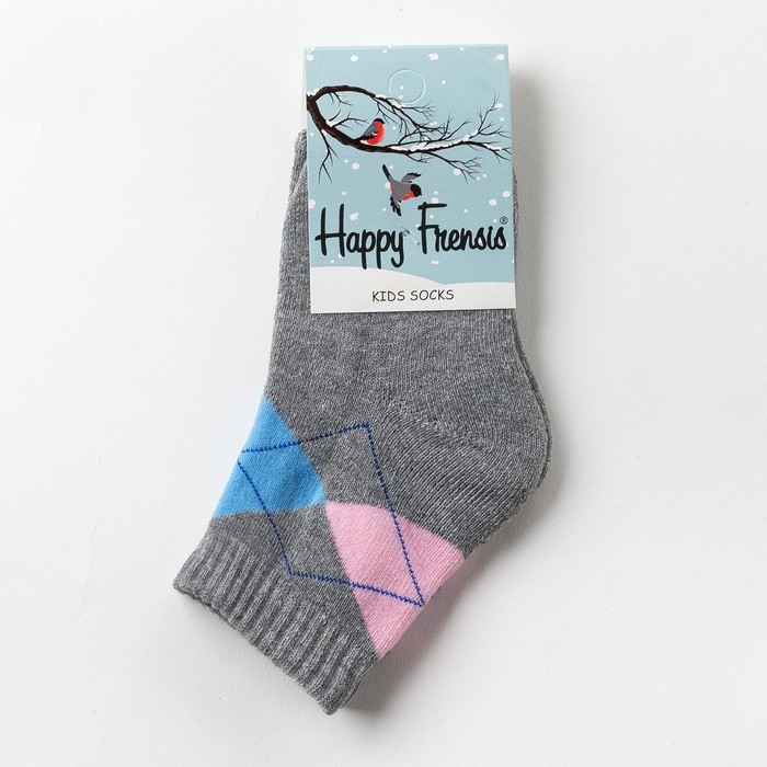 Носки детские махровые, цвет серый, размер 20-22