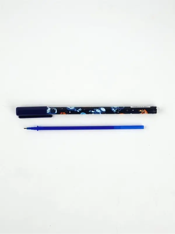 Ручка пластик пиши-стирай с колпачком "Космонавт", синяя паста, гелевая 0,5 мм