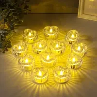Светодиодная свеча LED "Свеча в сердце-льдинке" 3хLR1130 прозрачный 5,5х5,5х3,3 см
