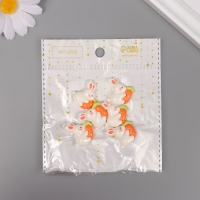 Декор для творчества пластик "Кролик с морковкой" набор 6 шт 2х2,3х0,8 см