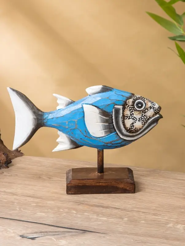 Сувенир "Рыба" дерево 25х7х18 см, цв. бирюзовый