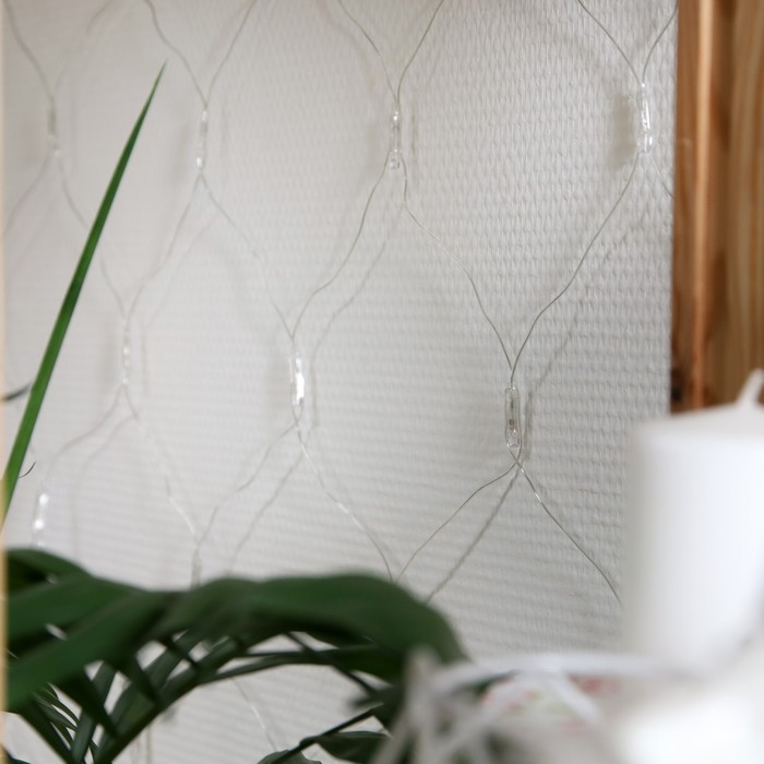 Гирлянда &laquo;Сеть&raquo; 1.6 &times; 1.6 м, IP20, прозрачная нить, 144 LED, свечение красное, 8 режимов, 220 В