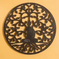 Панно " Медитация" МДФ, 40х40х1 см, цв. золото/чёрный