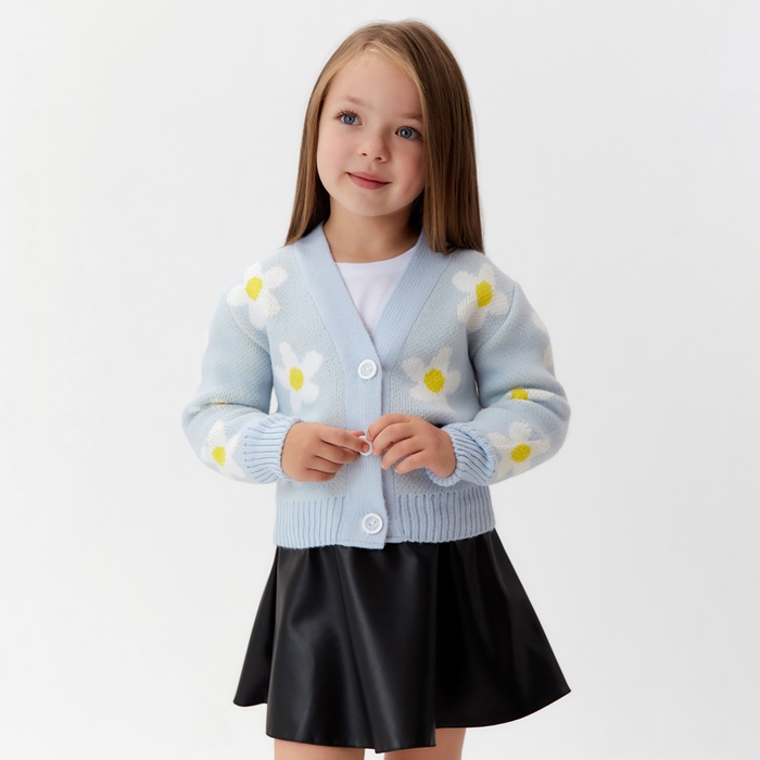 Кардиган детский KAFTAN Ромашки, р. 36 (134-140 см) Кардиган детский KAFTAN Ромашки, р. 36 (134-140 см)