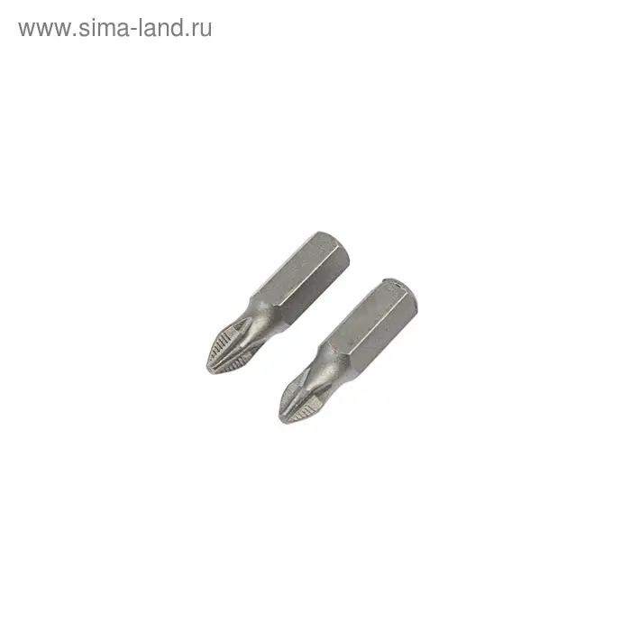 Биты ТУНДРА, намагниченные, сталь CrV, PH2 х 25 мм, 2 шт.