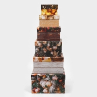 Набор подарочных коробок 6в1 &laquo;С Новым годом&raquo;, 10 х 10 х 6 - 20 х 20 х 11 см, Новый год