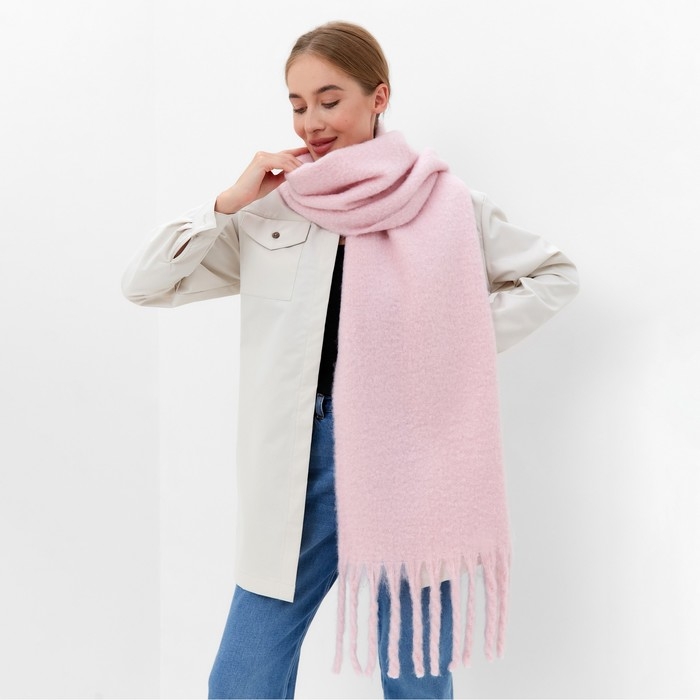 Шарф зимний объемный с кистями MINAKU 210*38+18 см цвет розовый Шарф зимний объемный с кистями MINAKU 210*38+18 см цвет розовый