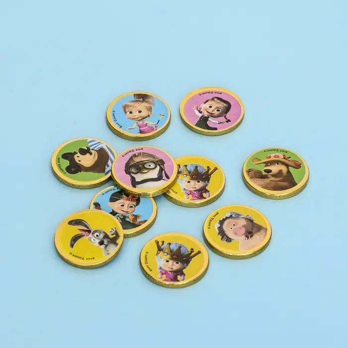 Шоколадные медали &laquo;Золотая авоська: Маша и Медведь&raquo;, 6 г