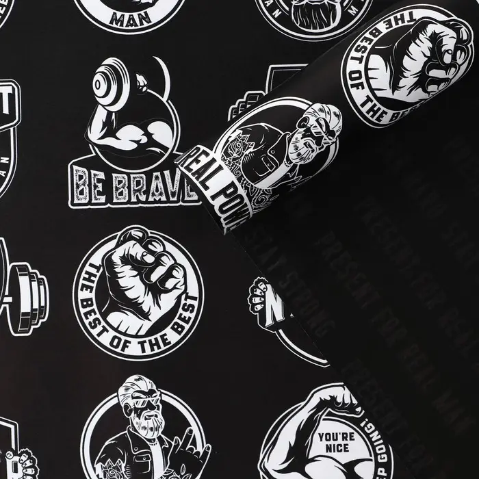 Бумага упаковочная глянцевая двухсторонняя &laquo;Брутальность&raquo;, 70 х 100 см