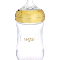 Бутылочка для кормления с наклейками &laquo;BOSS&raquo; от 0 мес., 250 мл., цвет золотой, M&B