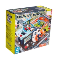 Парковка-автотрек &laquo;Город&raquo;, с 4 машинами, свет и звук, работает от батареек