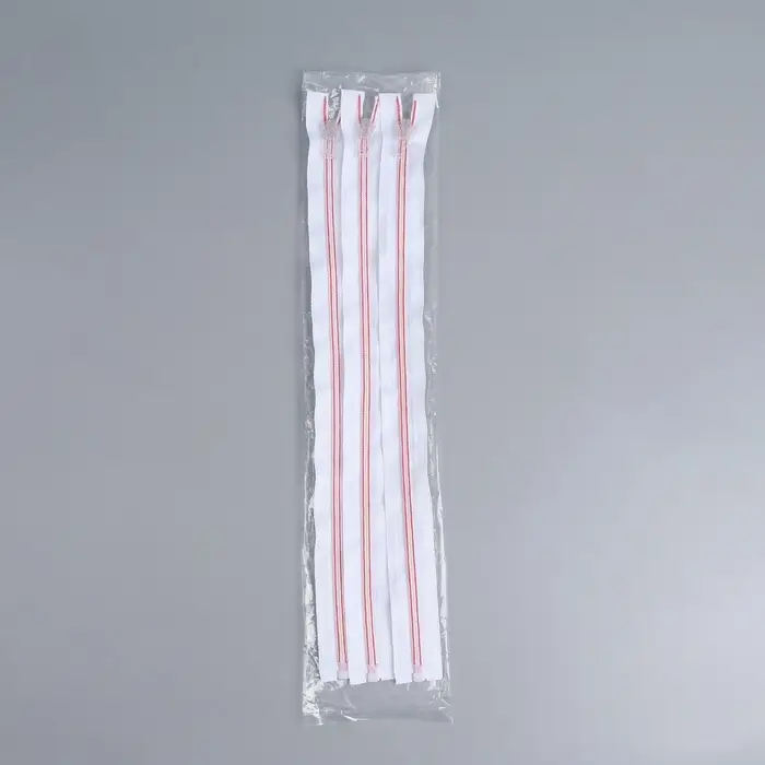 Молния &laquo;Спираль&raquo;, №5, разъёмная, замок автомат, 40 см, белая, розовая