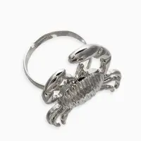 Кольцо "Краб", безразмерное, цвет серебро