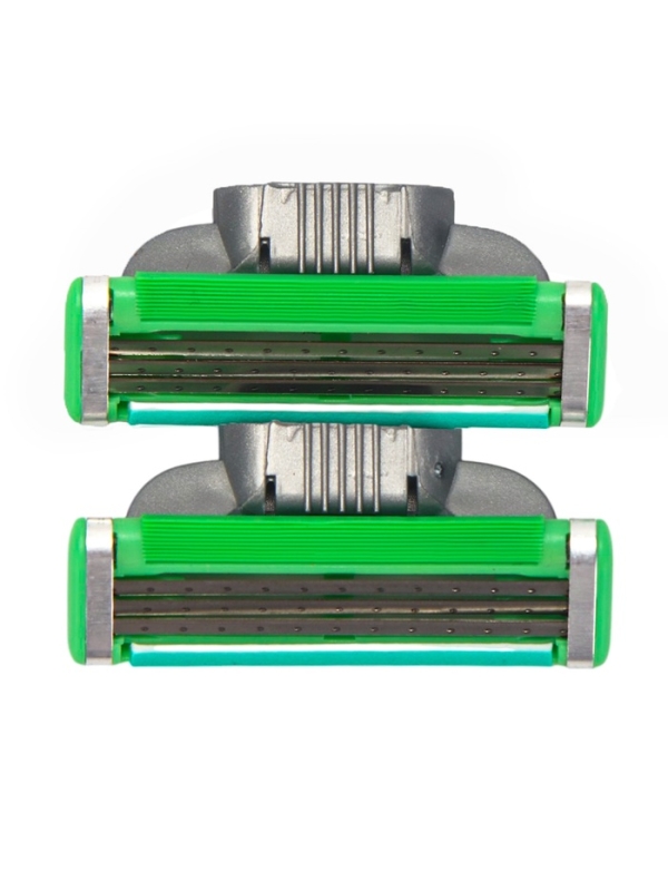 Станок Gillette Mach3 + 2 сменные кассеты цвет зеленый