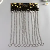 Цепочка д/ключей с карабином на кольце Витая серебро