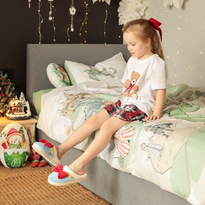 Тапочки детские, размер 30-31, цвет голубой Тапочки детские, размер 30-31, цвет голубой