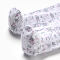 Ползунки детские "Зайки", цвет белый/розовый, рост 62