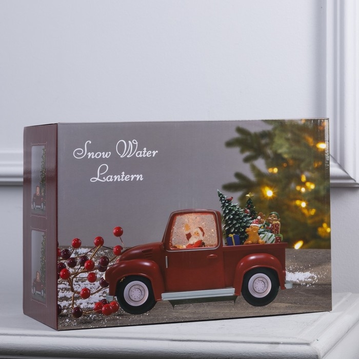 Светодиодная фигура &laquo;Машина с эльфами&raquo; 28 &times; 17 &times; 12 см, пластик, батарейки ААх3 (не в комплекте), USB, свечение тёплое белое