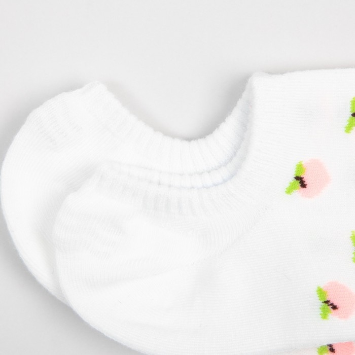Носки женские MINAKU &laquo;Персики&raquo;, цвет белый, размер 36-39 (23-25 см)