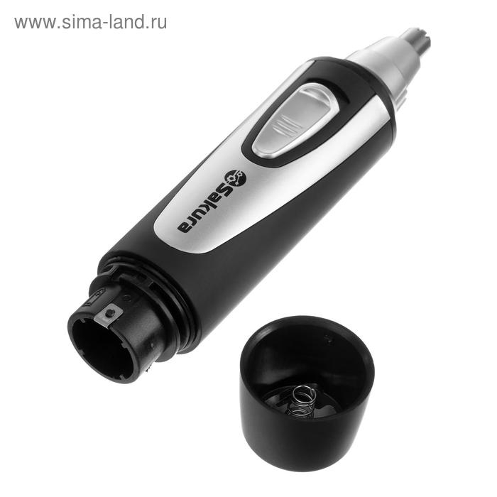 Триммер для волос Sakura SA-5522BK, 4 насадки, 1хАА, чёрный/серебристый Триммер для волос Sakura SA-5522BK, 4 насадки, 1хАА, чёрный/серебристый