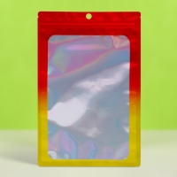 Пакет Зип-лок с окном, с еврослотом, огонь, 16 х 24 см  набор 20шт    10664547