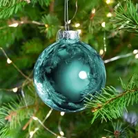 Елочный шар Finery Gloss, 8 см, глянцевый бирюзовый