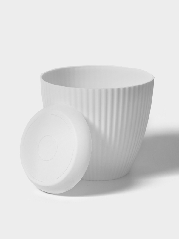 Горшок круглый Горшок круглый "Ribbed" 15х15х13 см, цвет белый